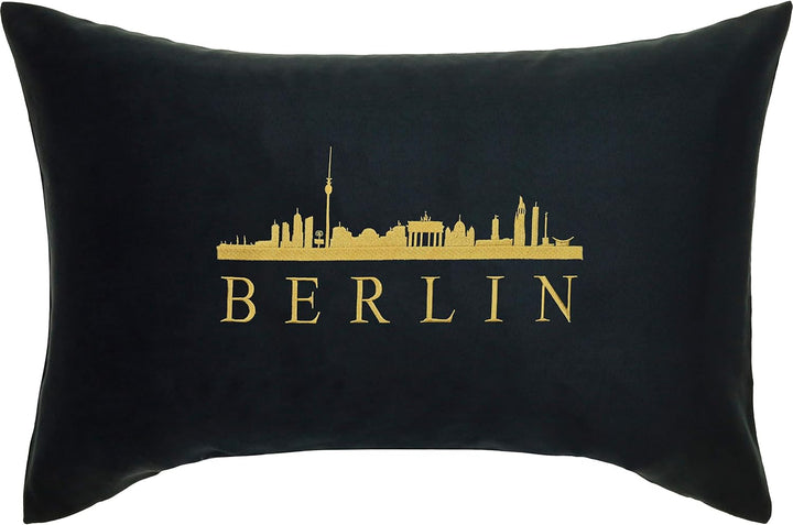 EXPRESS-STICKEREI Berlin Kissen mit Füllung & Motiv Stadt/City Deutschland Geschenk Souvenir Branden