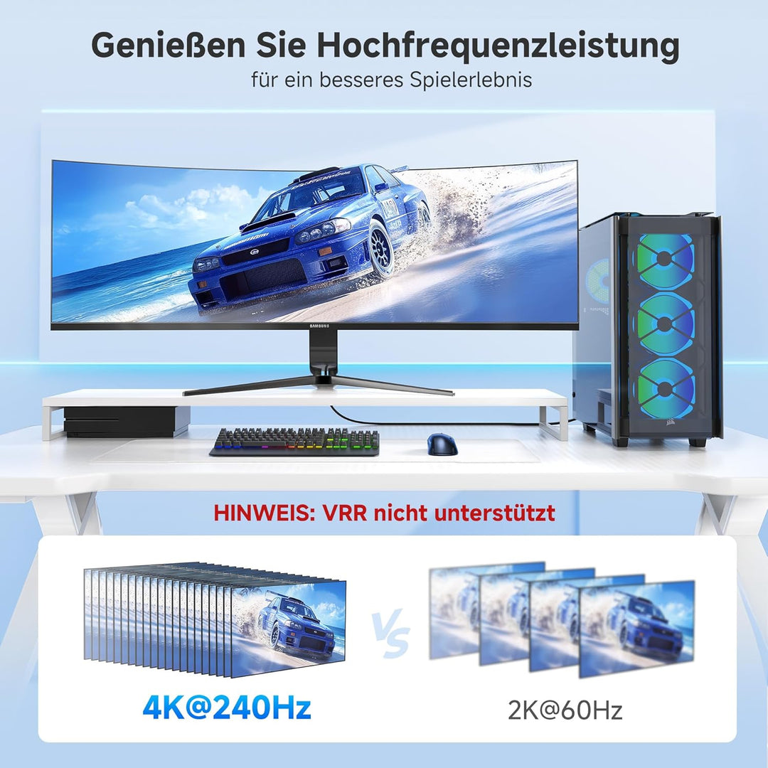 Cable Matters HDMI Displayport Kabel 1.4 mit 4K 120Hz oder 8K - 1,8m, unidirektionalem Displayport a