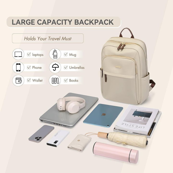 Rucksack Damen, 14 Zoll Stylischer Schultasche Herren mit Laptopfach, Grosser Reiserucksack Frauen W