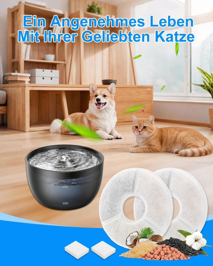12+12 Stück Katzenbrunnen Filter für FEELNEEDY FN-W23 Trinkbrunnen, Trinkbrunnen Filter für 3L Trink