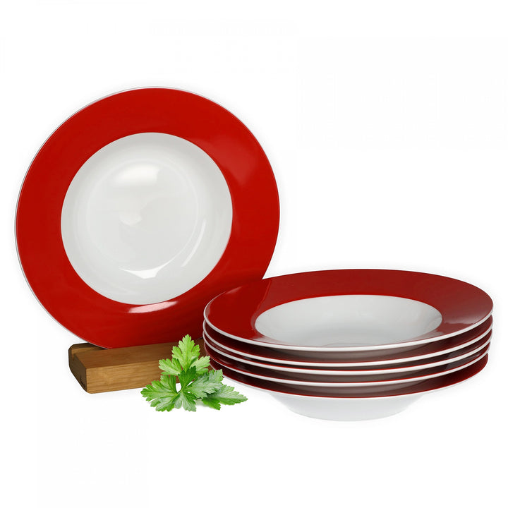 Van Well Vario Suppenteller Set, 6-teilig, Tellerservice für 6 Personen, tiefe Nudelteller 21,5 cm,