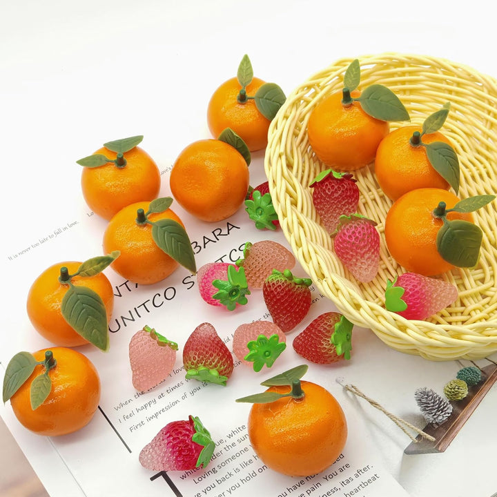 10 Stück realistische künstliche Zitrusfrüchte mit Blättern Simuliertes Orange Künstliche Orangen Si