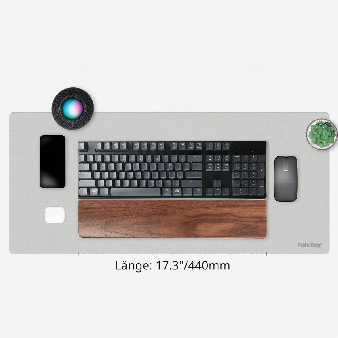 Faluber Handballenauflage aus Holz, 440 mm Länge und 20 mm Dicke für Gross Tastatur, Walnussholz, mi