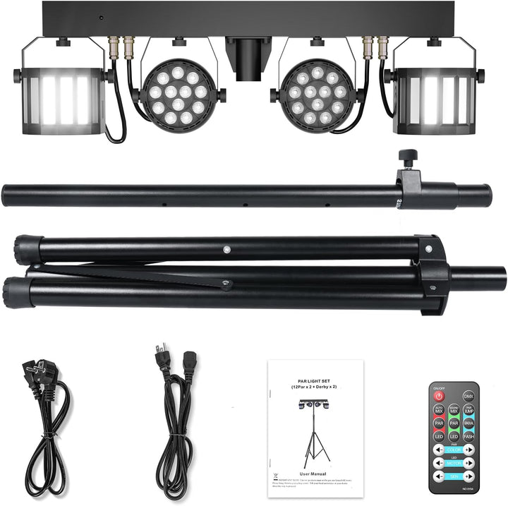 GdjRttk 60W stage-bar-licht Derby + RGBW DJ par Scheinwerfer mit lichtstativ und Fernbedienung, disc