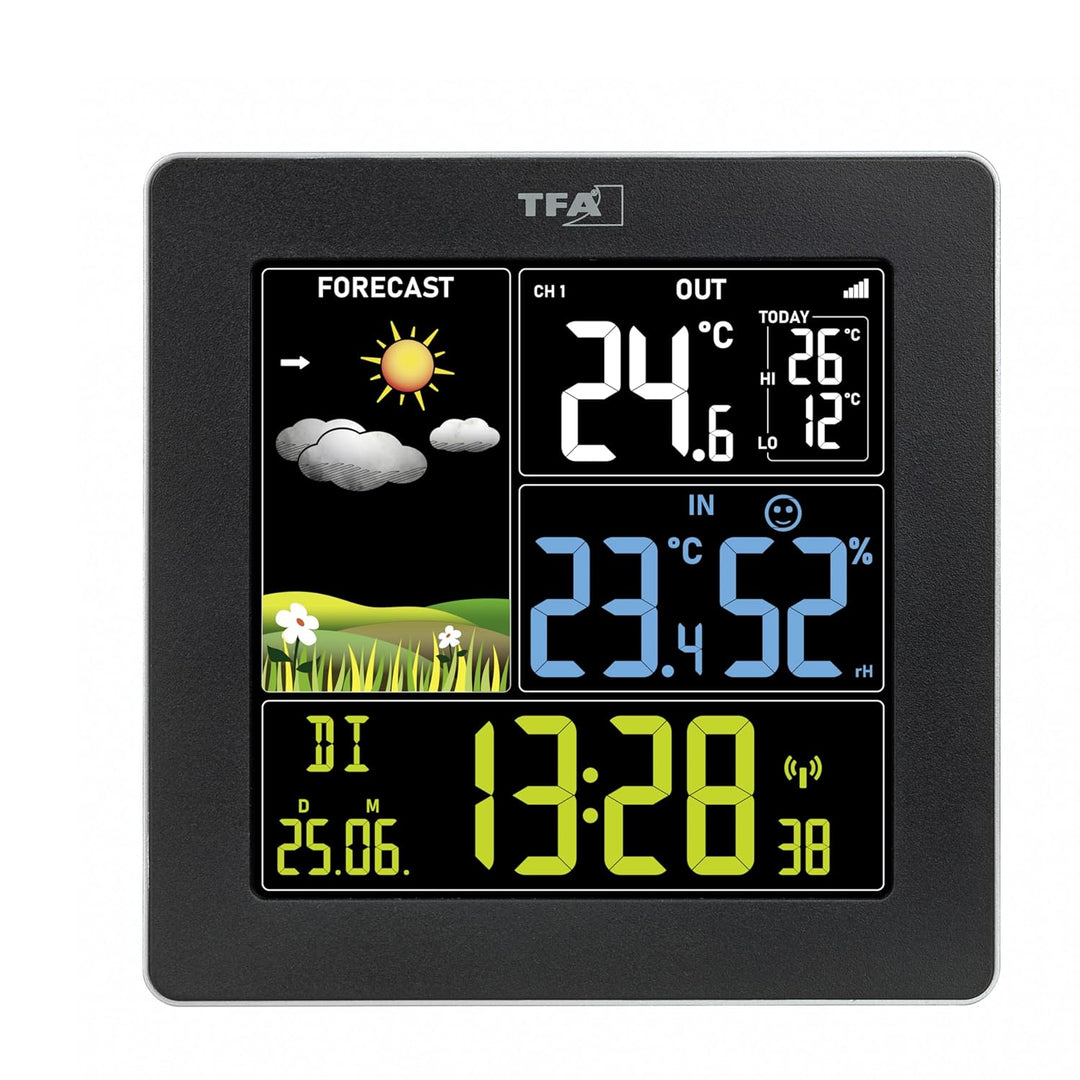 TFA Dostmann Wetterstation Funk mit Aussensensor SUN2 digital, 35.1174, für Innen und Aussentemperat