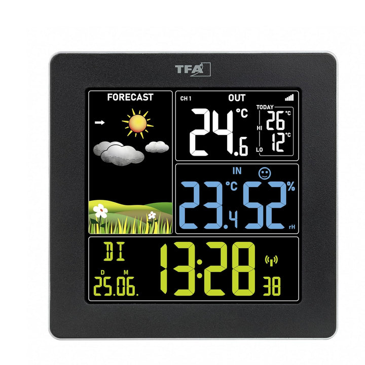 TFA Dostmann Wetterstation Funk mit Aussensensor SUN2 digital, 35.1174, für Innen und Aussentemperat