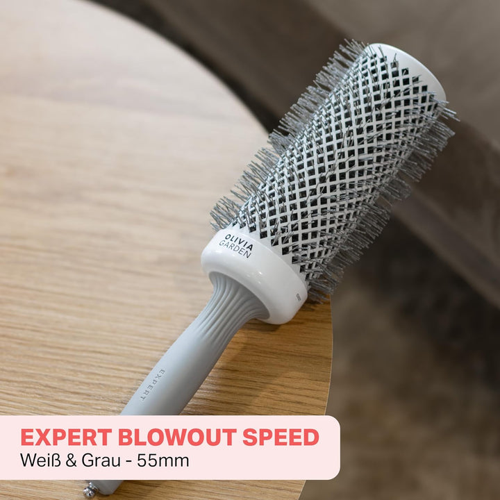 Olivia Garden - Expert Blowout Speed White and Grey Hairbrush - 55 weiss&grau 55, weiss&grau 55