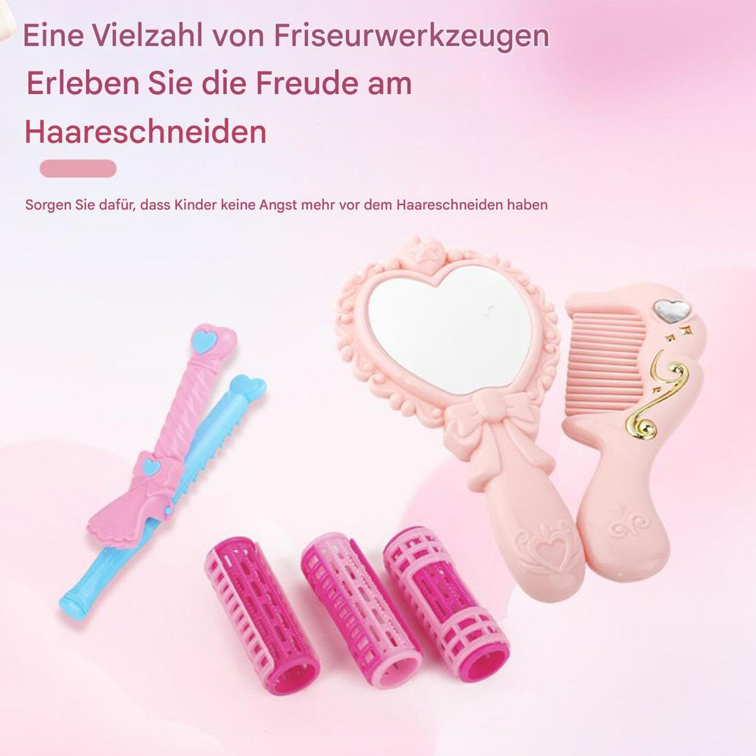 Mädchen Beauty-Salon Set - Puppenkopf Styling-Set mit Schmink-Kosmetik,Styling & Verkleidungsset Mit