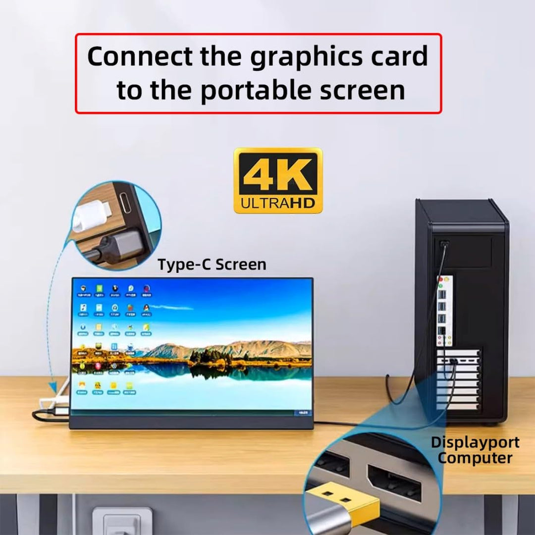 chenyang Displayport auf USB C Kabel 4k@60Hz mit USB Stromversorgung unterstützt Touch-Display für H