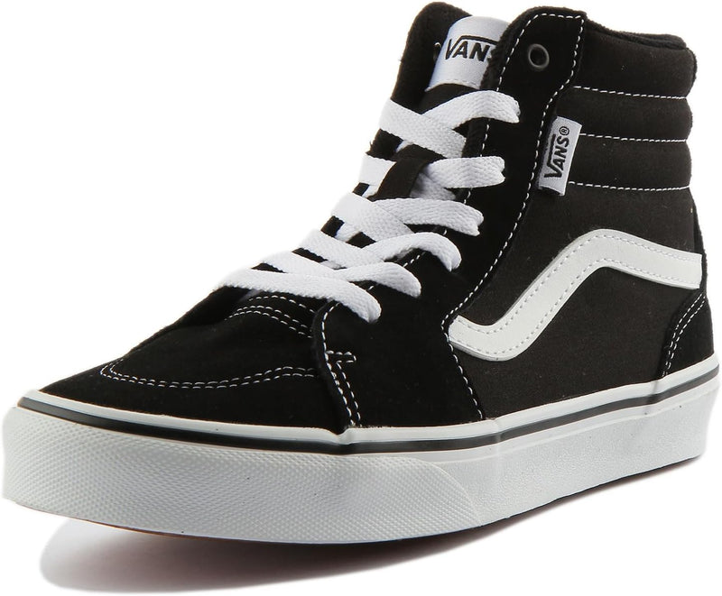 Vans Unisex Kinder Filmore Hi Sneaker 35 EU Suede Canvas Black White, 35 EU Suede Canvas Black White