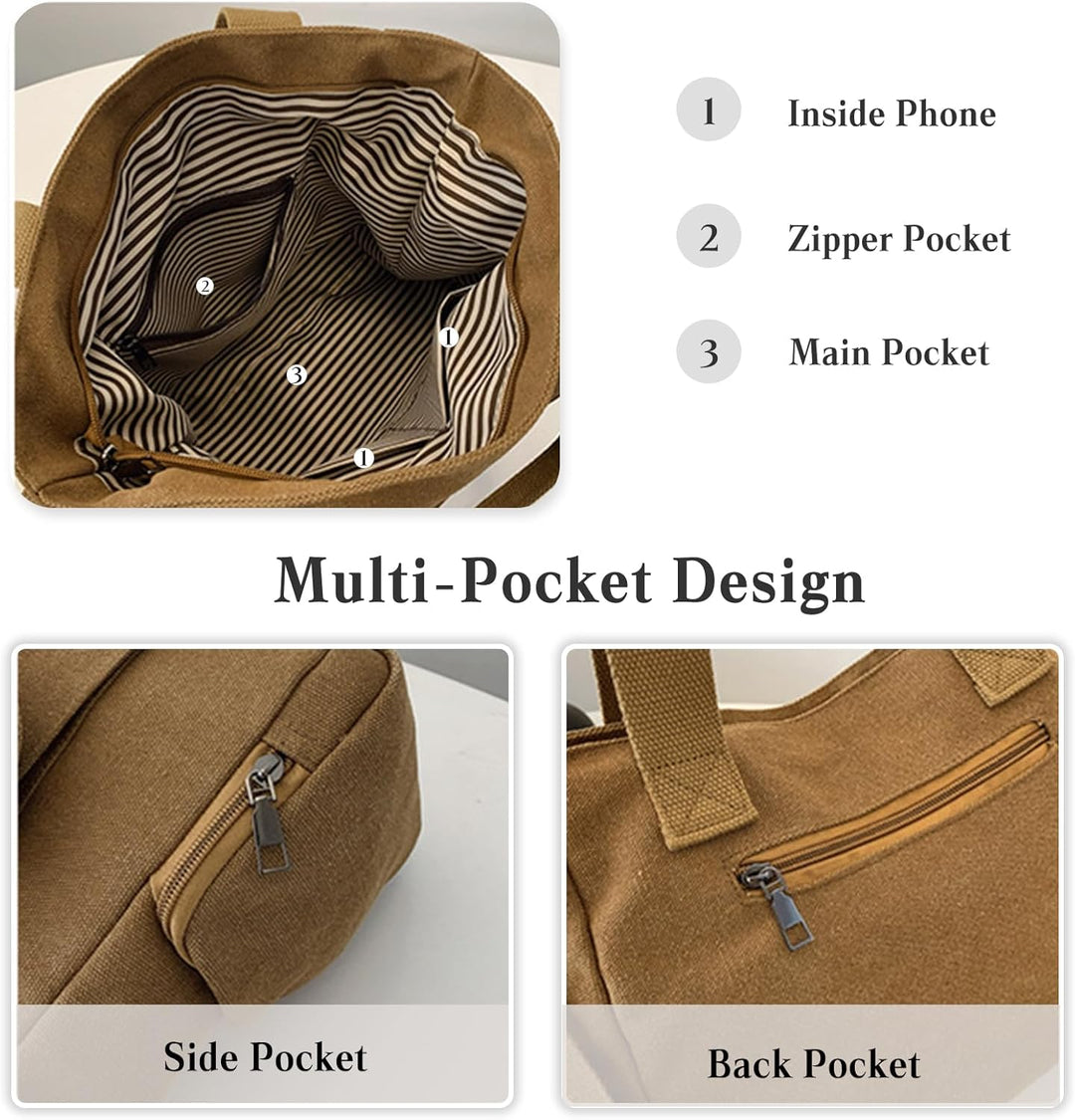CORIOS Damen Canvas Umhängetasche Grosse Kapazität Schultertasche Handtasche Multifunktionale Tote B