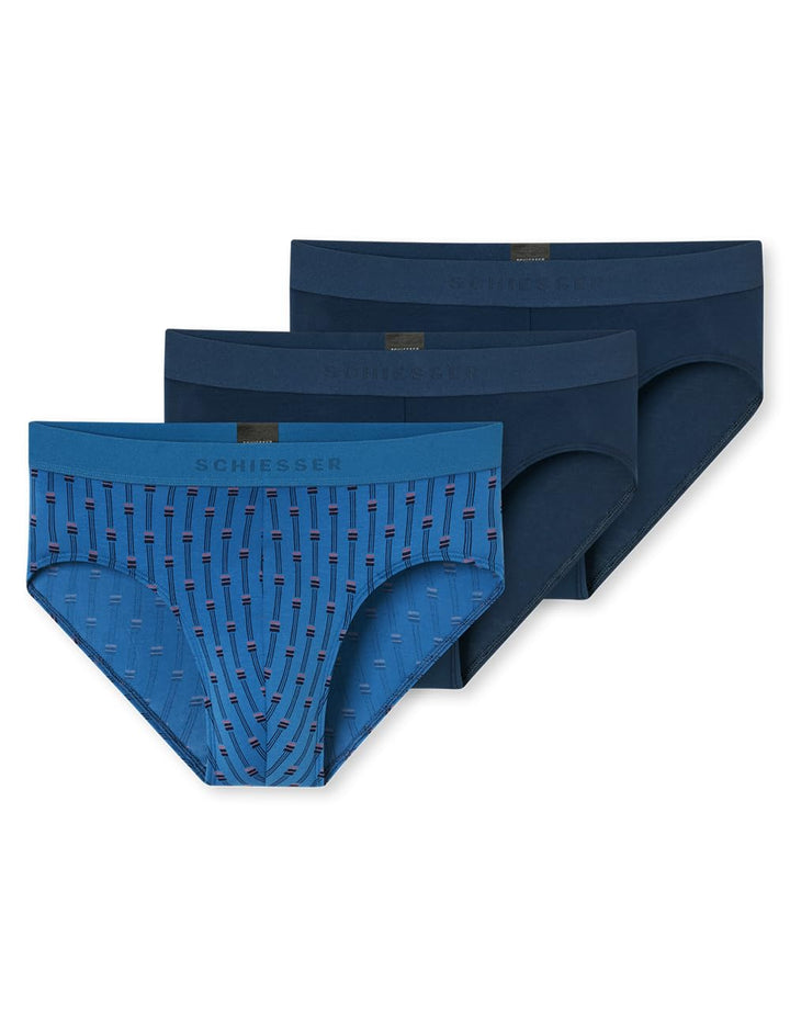 Schiesser Herren 3 PACK Slips Bio Baumwolle Multipack - 95/5 Organic 4 Sortiert 12_180196, 4 Sortier