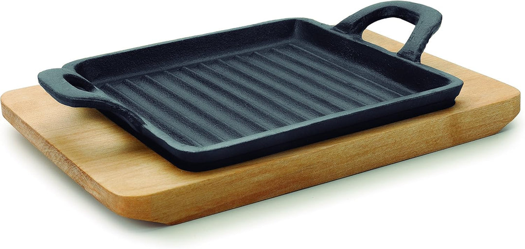LACOR Mini Quadrat Grill Magma, Gusseisen, Schwarz, 14 cm, 25875