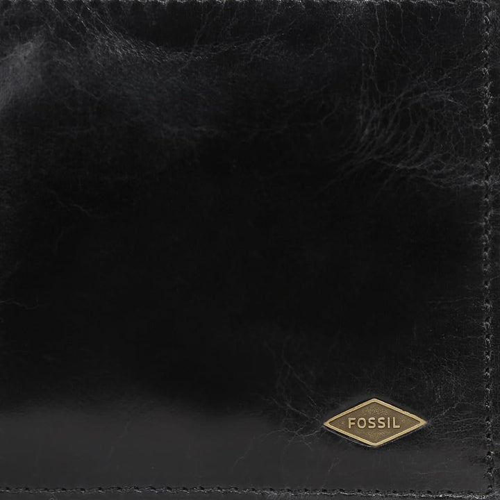 Fossil Herren Reisepasshülle Ryan aus Leder 12,4 cm L x 0,5 cm B x 8,9 cm H Schwarz, Schwarz