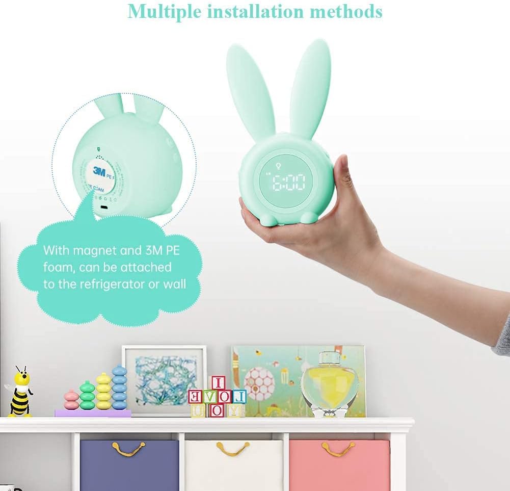 Kinder Lichtwecker Hasen Wecker Uhr Kinderwecker Rabbit Alarm Clock Wake Up Light Kreative Lampe Nac