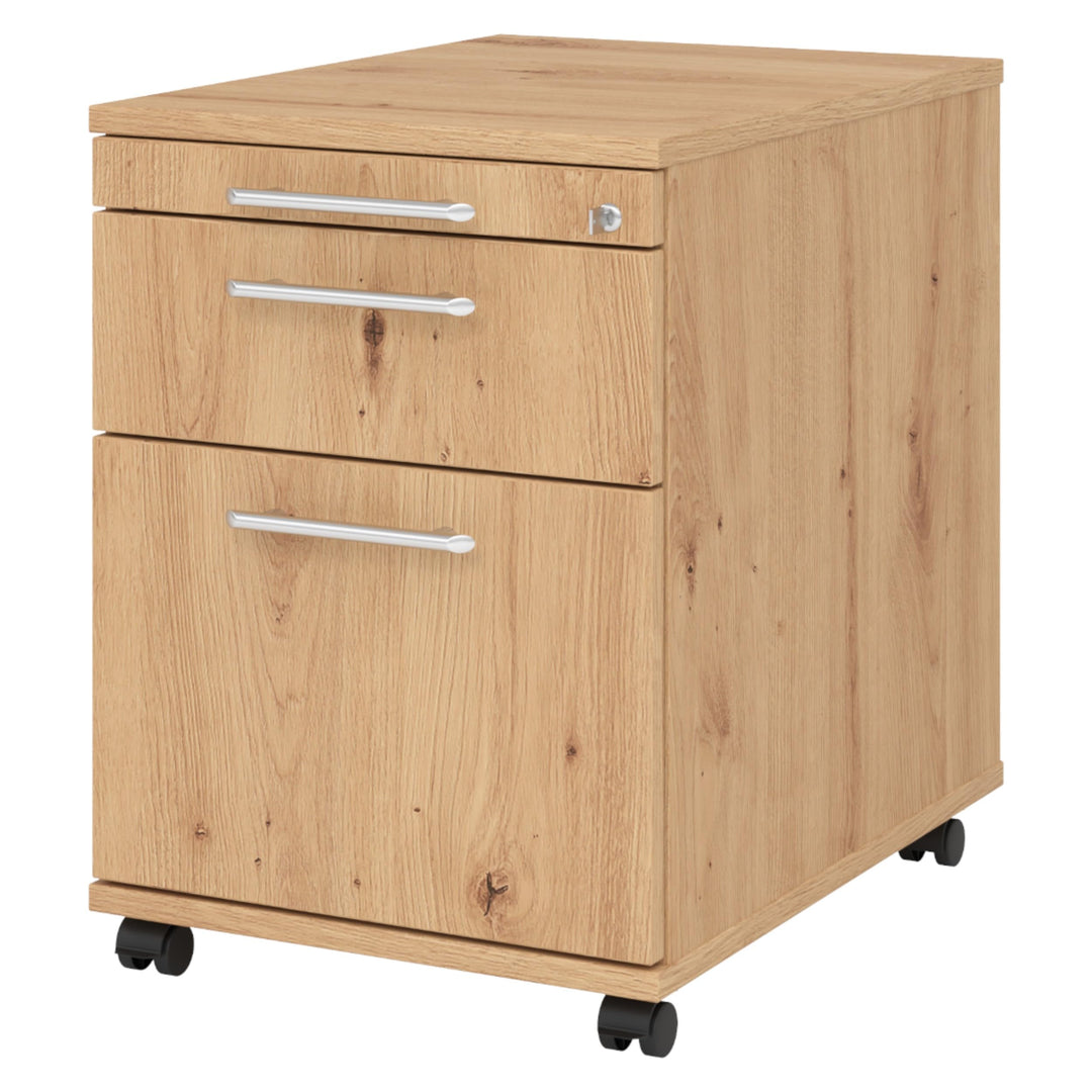 bümö Rollcontainer mit Hängeregistratur, Container abschliessbar aus Holz in Asteiche - Rollwagen fü