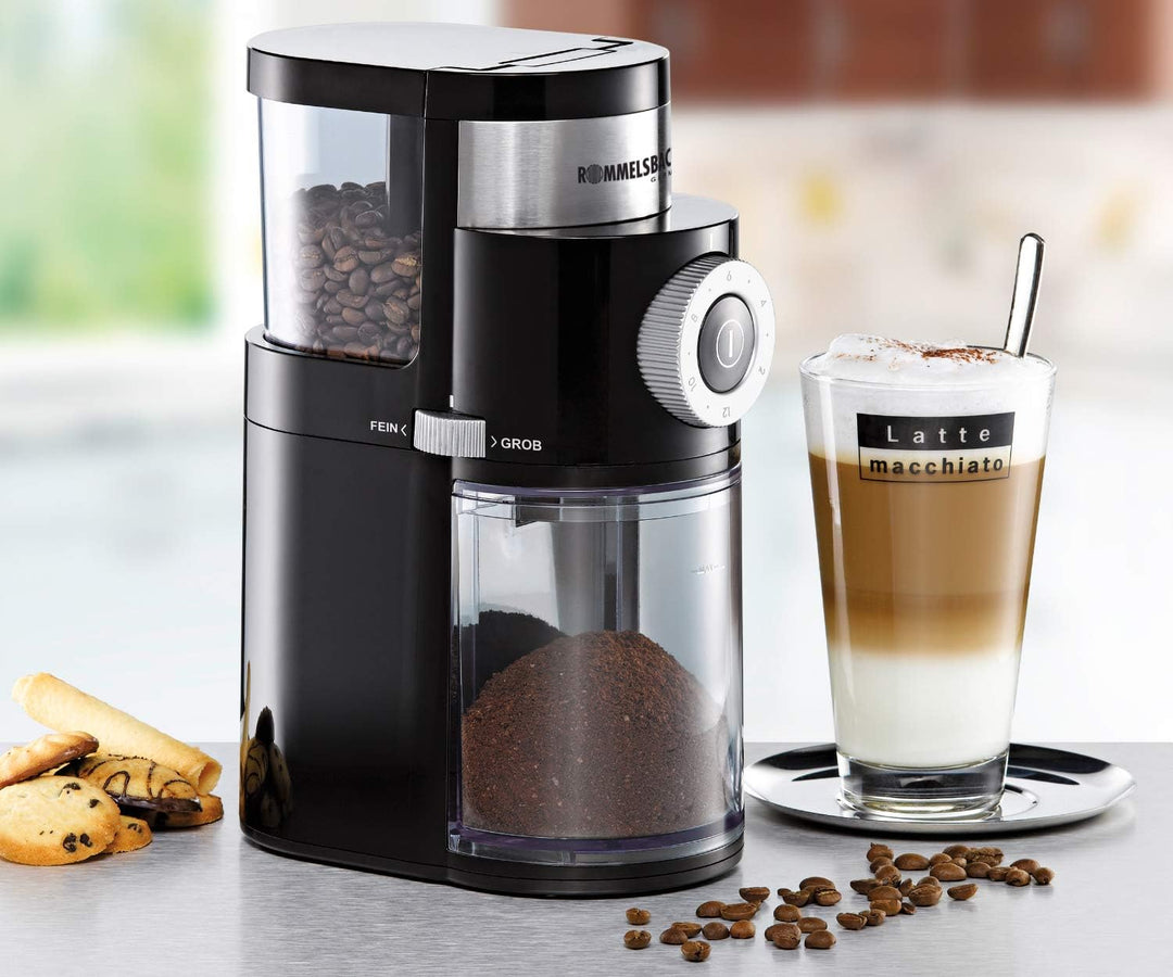 ROMMELSBACHER Kaffeemühle EKM 200, 2-12 Portionen, Füllmenge Bohnenbehälter 250 g, 110 Watt, schwarz