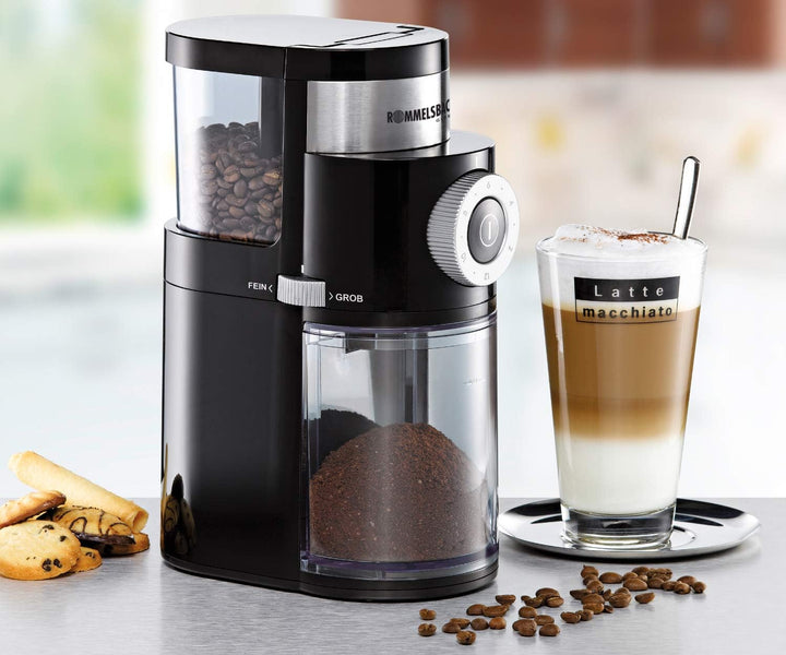ROMMELSBACHER Kaffeemühle EKM 200, 2-12 Portionen, Füllmenge Bohnenbehälter 250 g, 110 Watt, schwarz