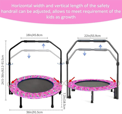 Trampolin Kinder Indoor Outdoor Ø91cm, Mini Trampolin Jumping Fitness Trampolin faltbar Gartentrampo