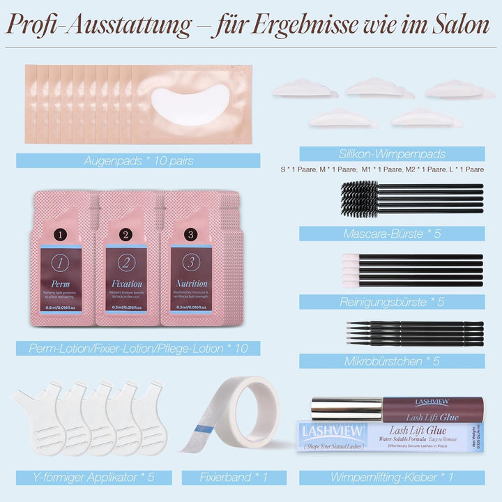 LASHVIEW Wimpernlifting Set, 2025 Aktualisiertes Lash Lifting Set,Wimpernverlängerung Kit Profession