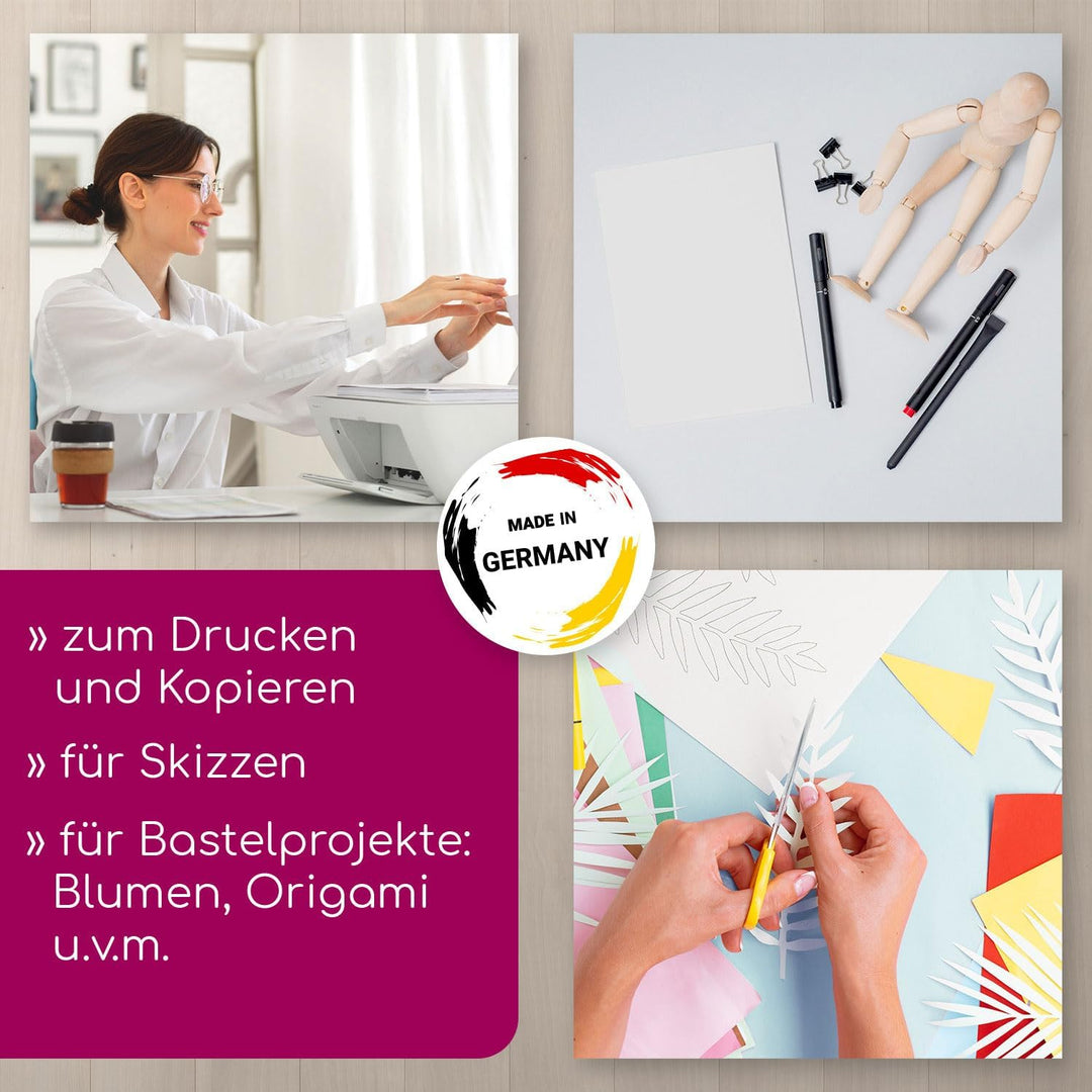 younikat Blanko Papier DIN A2 Weiss - 300g Kartonpapier 25 Blatt I Bastelkarton zum Selbstgestalten