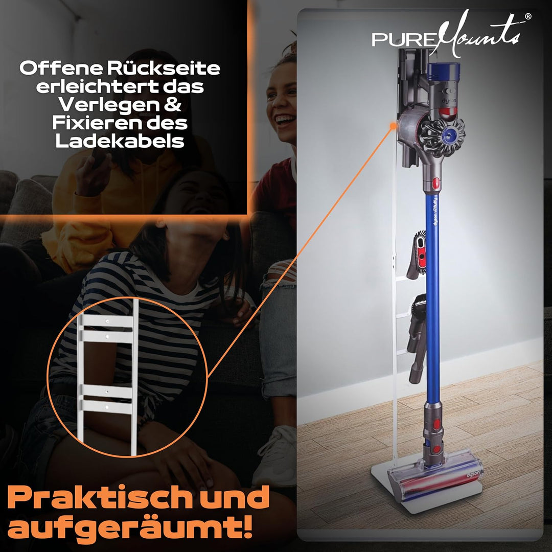 PureMounts, Staubsauger Standfuss kompatibel mit Dyson V6 Pro, V7, V8, Absolute, V10 Total Clean, To