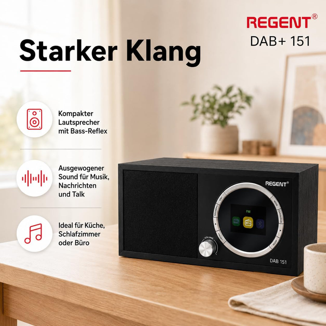 Ferguson Regent Dab+151 Digitalradio DAB Plus Radio mit Bluetooth Lautsprecher FM/DAB/DAB+ Radio UKW