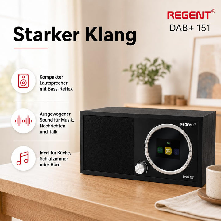 Ferguson Regent Dab+151 Digitalradio DAB Plus Radio mit Bluetooth Lautsprecher FM/DAB/DAB+ Radio UKW