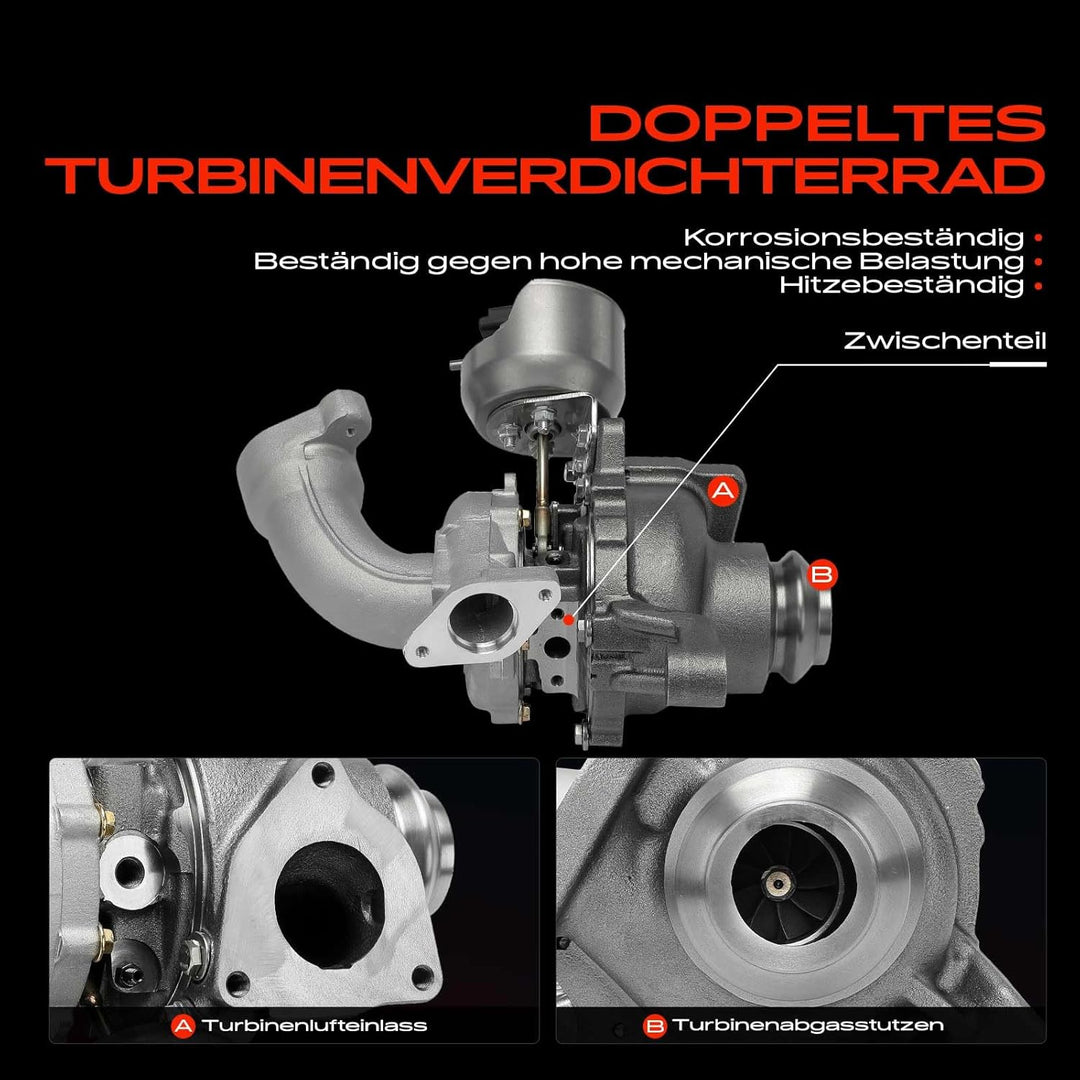 Frankberg Turbolader Drosselklappe Abgasturbolader 3-Polig Kompatibel mit C4 Grand Picasso I UA 2.0L