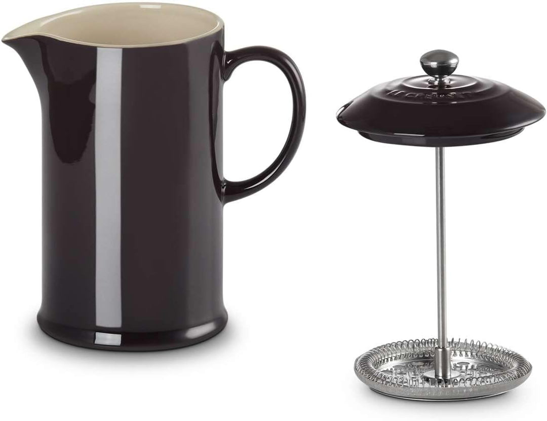 Le Creuset Kaffeebereiter aus Steinzeug, 1 L, Schwarz, 91028200140000 Schwarz Glänzend, Schwarz Glän