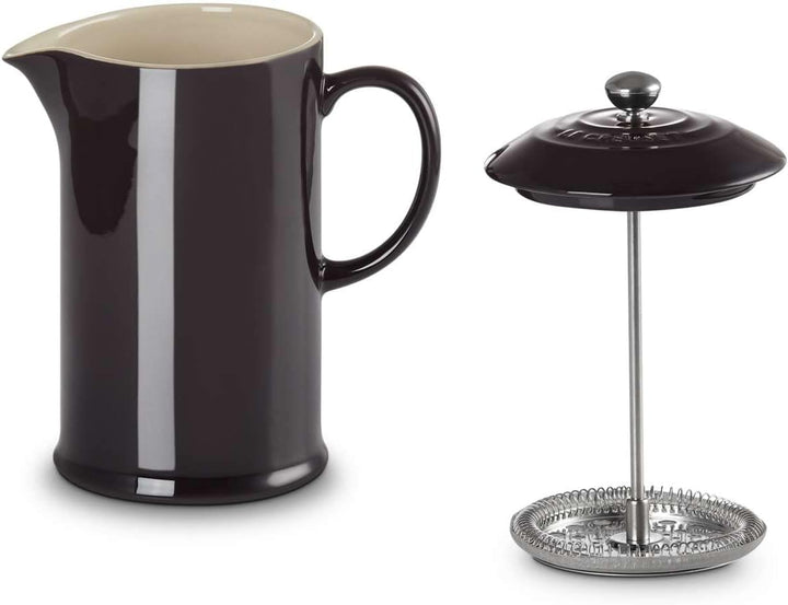 Le Creuset Kaffeebereiter aus Steinzeug, 1 L, Schwarz, 91028200140000 Schwarz Glänzend, Schwarz Glän