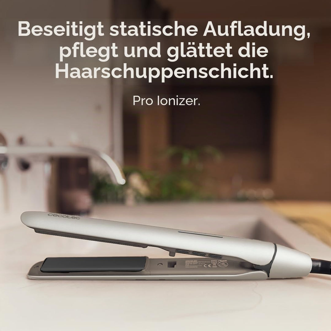 Cecotec Glätteisen für schmales Haar, Lisse 880 HidraProtect, 48 W, Turmalin, Keratin-Beschichtung u