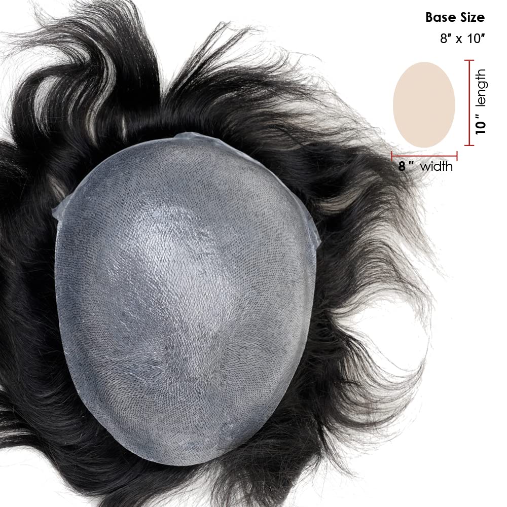 Lordhair Perücke Männer,Realität Toupet,0,06 mm Alle V-Looped Dünnes,Haarfreestyle,Natürlich eng anl