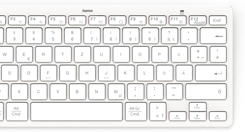Hama Bluetooth Mini Tastatur Travel 400" für Tablets, kabellose Tastatur, QWERTZ DE Layout weiss Min