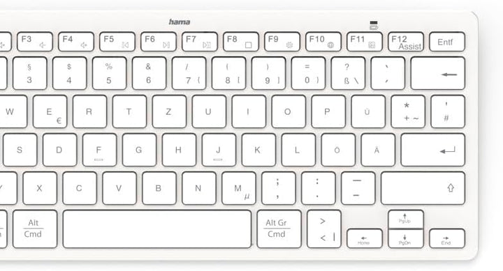 Hama Bluetooth Mini Tastatur Travel 400" für Tablets, kabellose Tastatur, QWERTZ DE Layout weiss Min