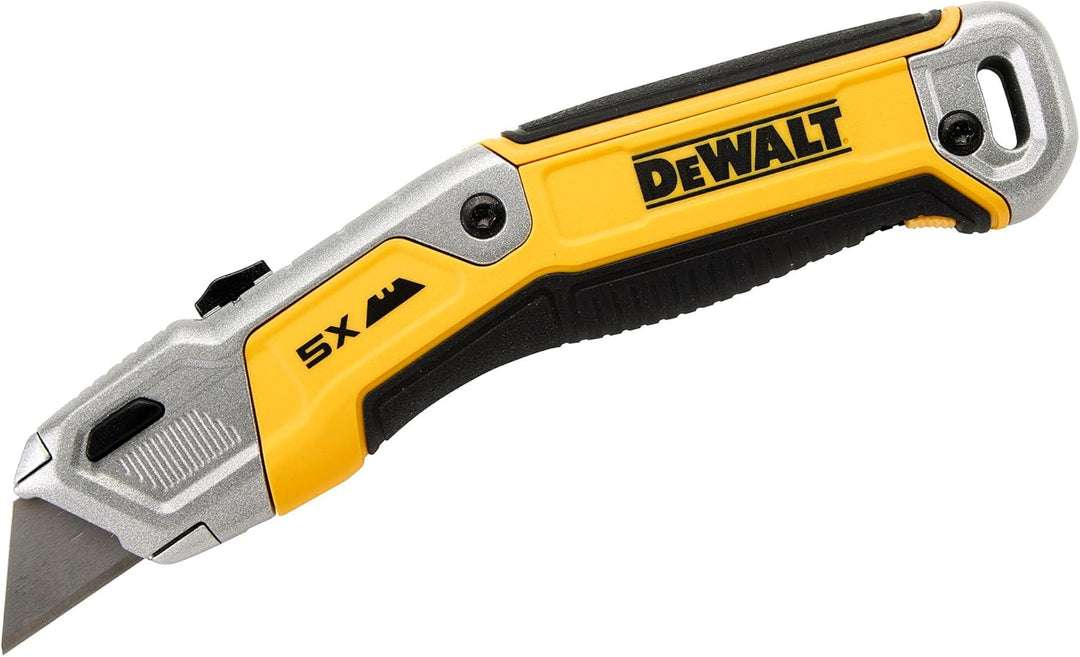 DeWALT Einziehbares Universalmesser aus gegossener Metalllegierung, ergonomisch geformter Griff enth