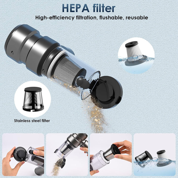 4-in-1 Handstaubsauger,Auto Staubsauger Stark, 24000PA Handstaubsauger Akku Kabellos Autostaubsauger