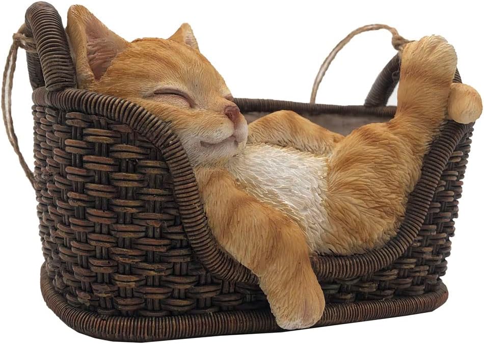 abc HOME | Gartenfigur schlafende Katze | 12 cm H