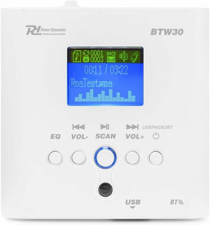 Power Dynamics BTW30 Stereo Einbauverstärker mit Bluetooth, Einbauverstärker - 30 W