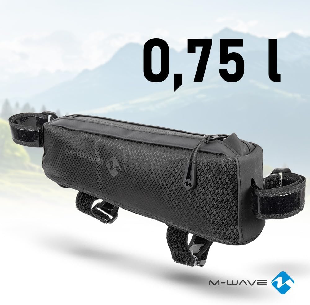 M-WAVE Fahrrad Oberrohrtasche, wasserdicht, stossgedämpft gepolstert, Bikepacking, Rough Ride TOP, S