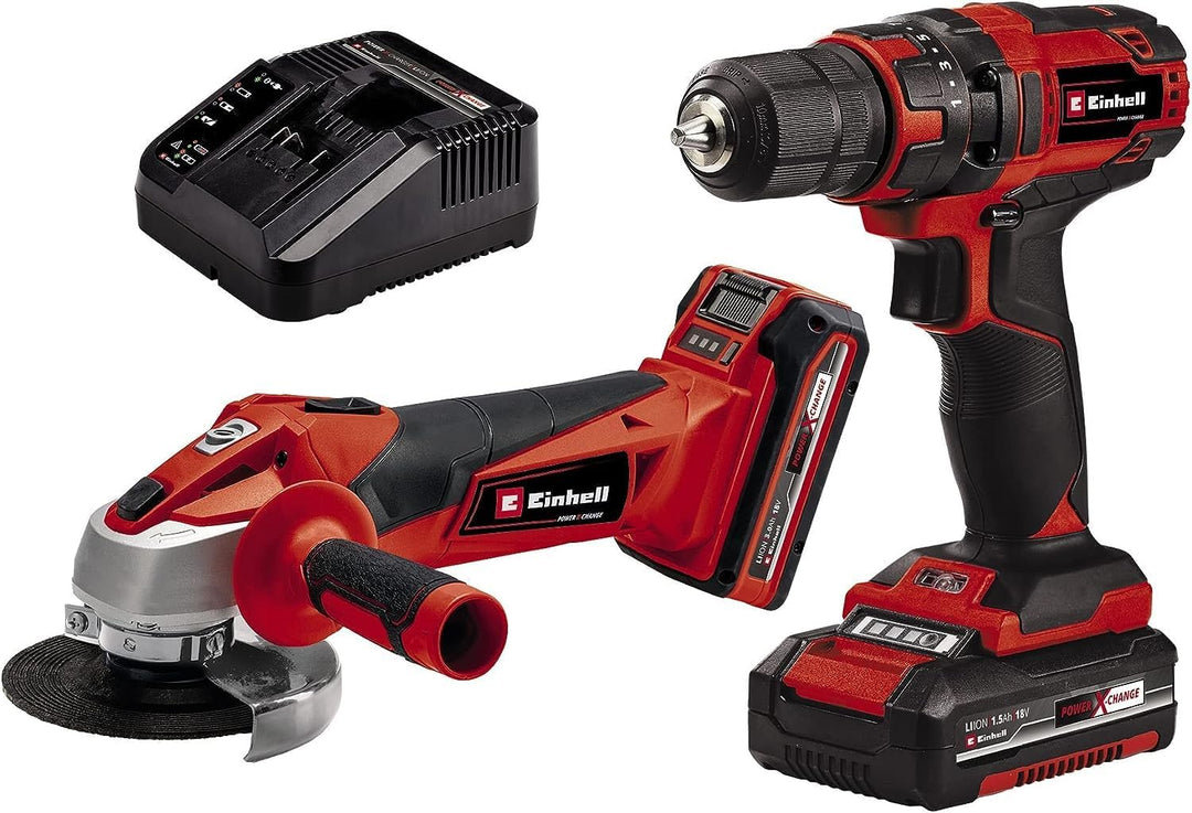 Einhell Maschinen-Set TC-TK 18 Li Kit Power X-Change (Li-Ion, 18 V, Bohrschrauber TC-CD 18/35 Li + W