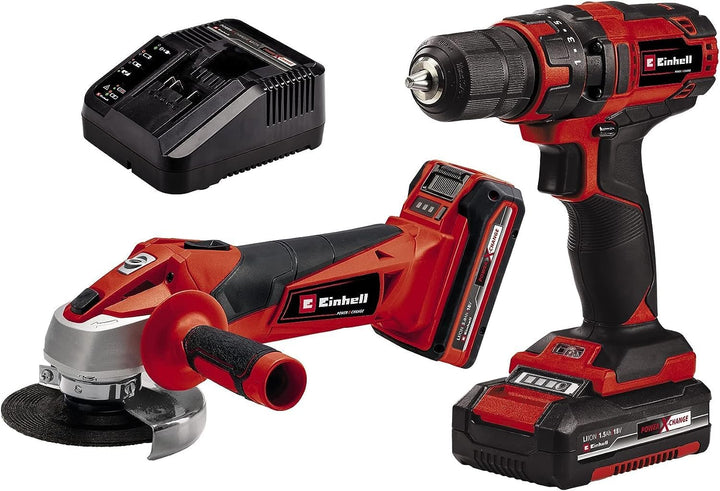 Einhell Maschinen-Set TC-TK 18 Li Kit Power X-Change (Li-Ion, 18 V, Bohrschrauber TC-CD 18/35 Li + W