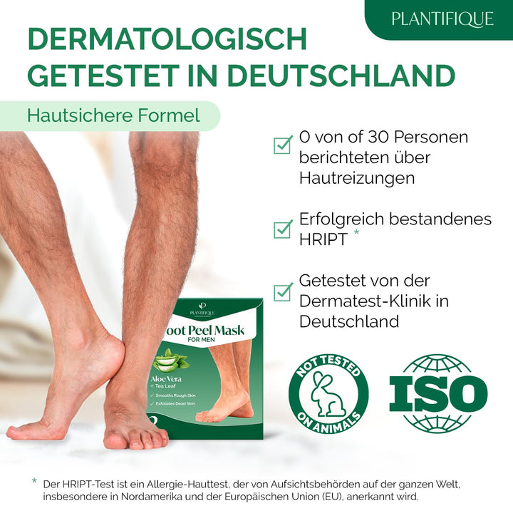 Plantifique Fussmaske - 2 Paar Hornhaut Socken für Männer - Fussmaske Hornhautentferner Socken - Hor