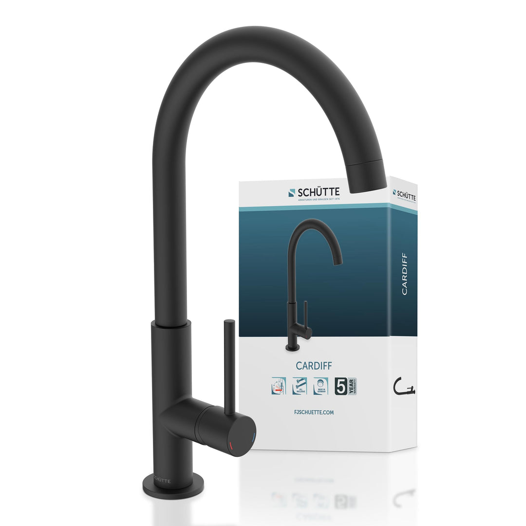 SCHÜTTE 79966 Küchenarmatur Cardiff, 360 Grad schwenkbarer Wasserhahn Küche, Mischbatterie für die S