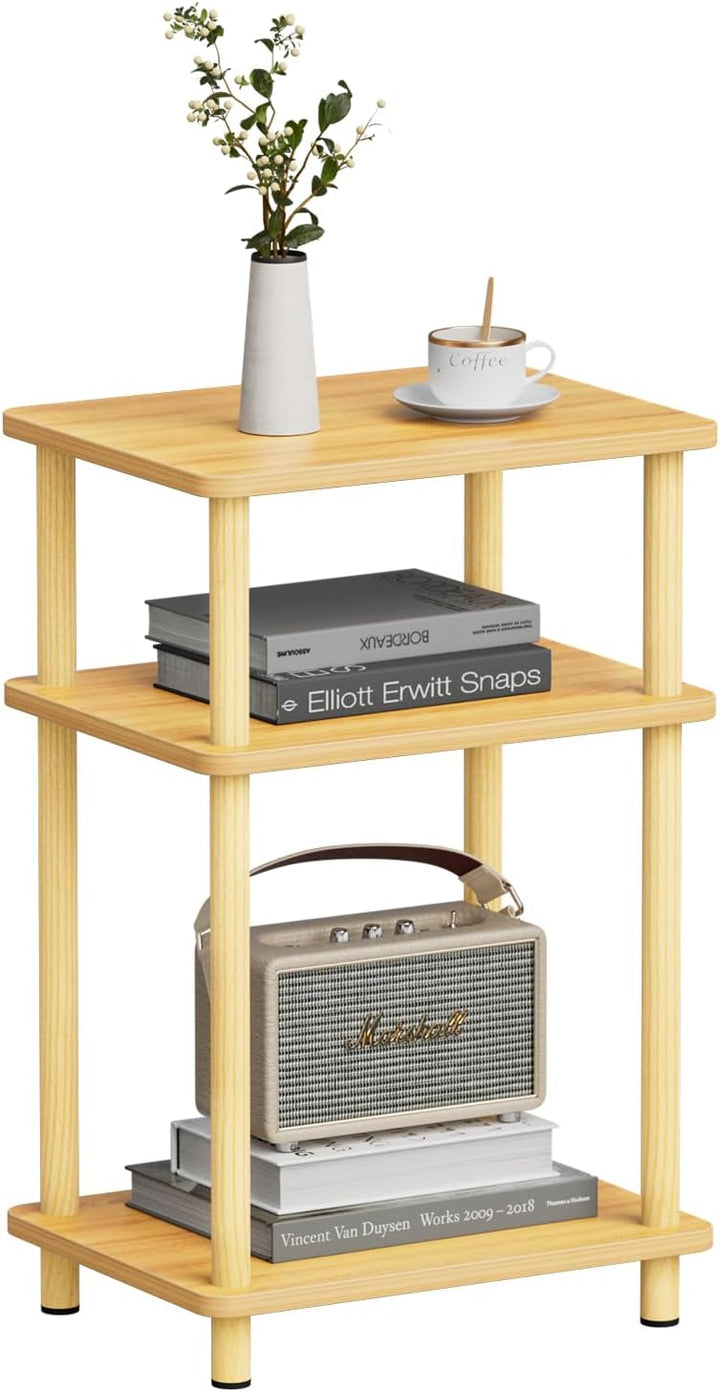 APICIZON 3 Tier Beistelltisch Schmal, Nachttisch Holz, Tisch Klein, 40x30x61.5cm, Kleiner Beistellti