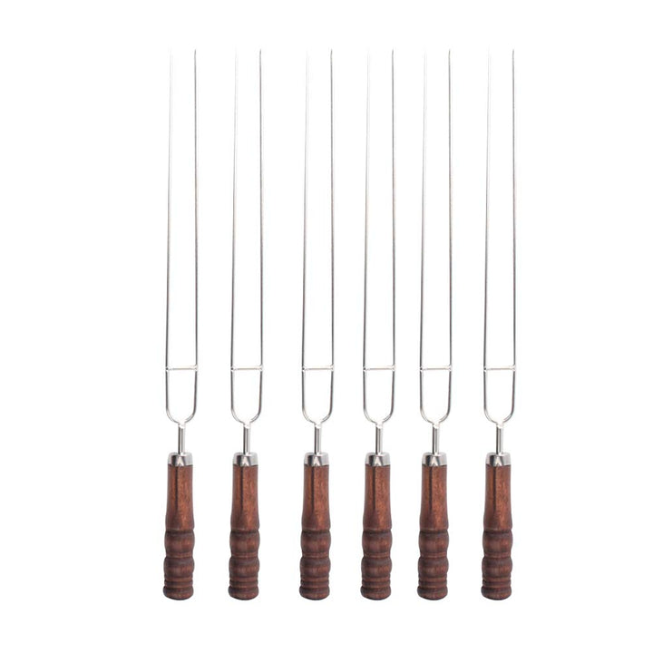 DOITOOL Grillspiesse für Gilling Edelstahl Kabob Spiesse zum Grillen 6 Stück 2 Zinken Grillspiesse B