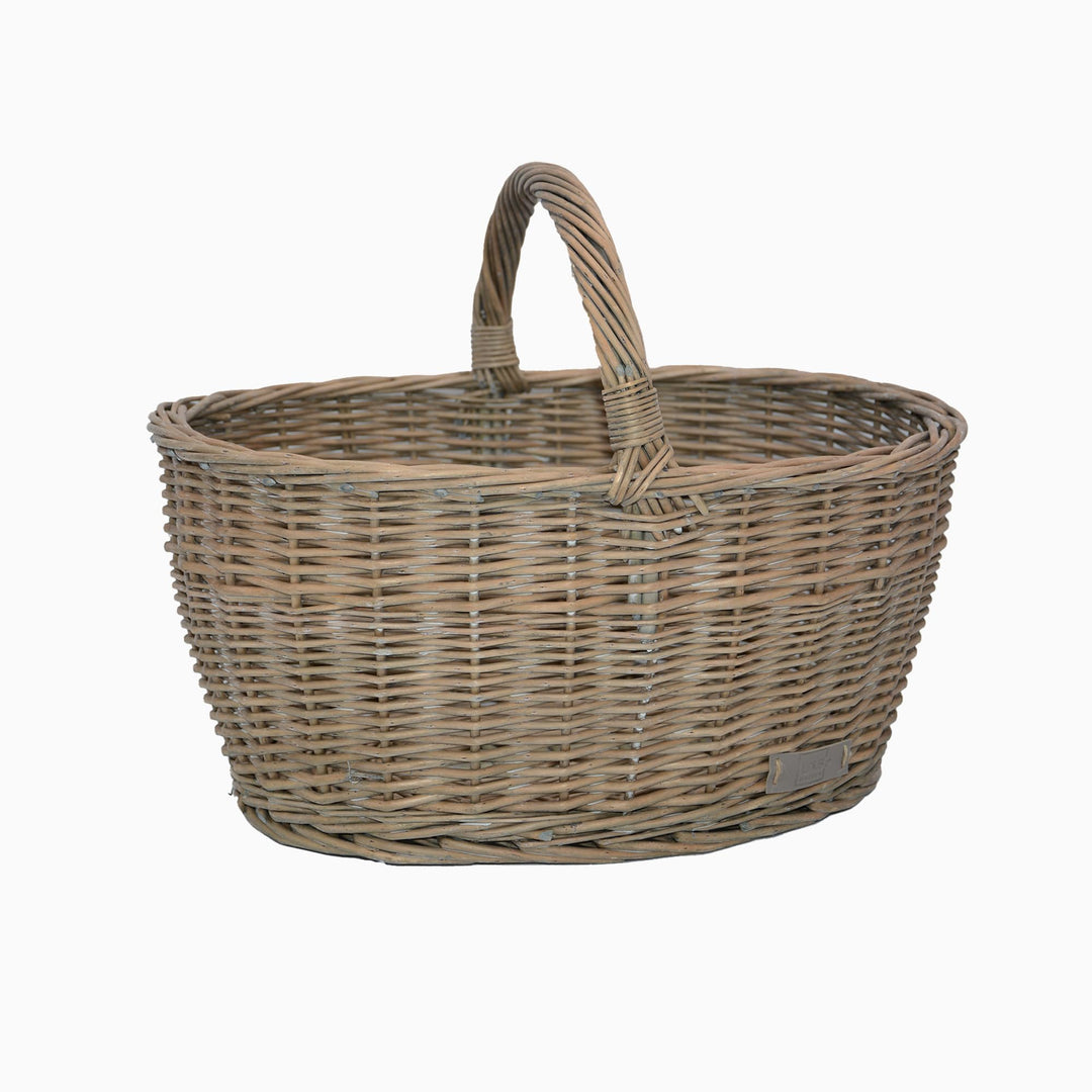 UNUS Weidenkorb Picknickkorb Einkaufskorb Henkelkorb 44,5x33,5x20cm(LxHxB) grau Grau gross, Grau gro