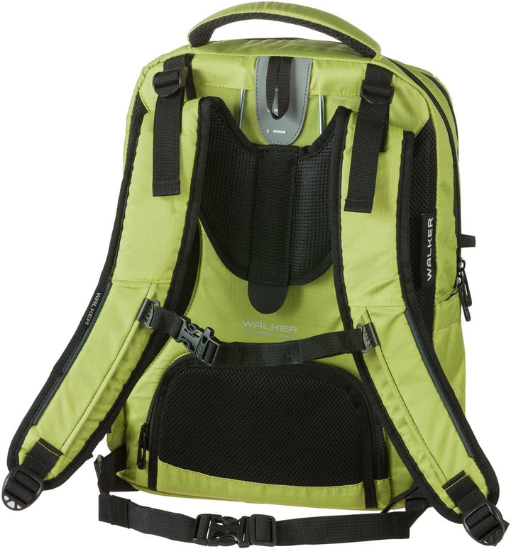 Walker Fame Schulrucksack mit 3 Fächern, Seitentaschen und Lichteffekt, Rückenpolsterung, verstellba