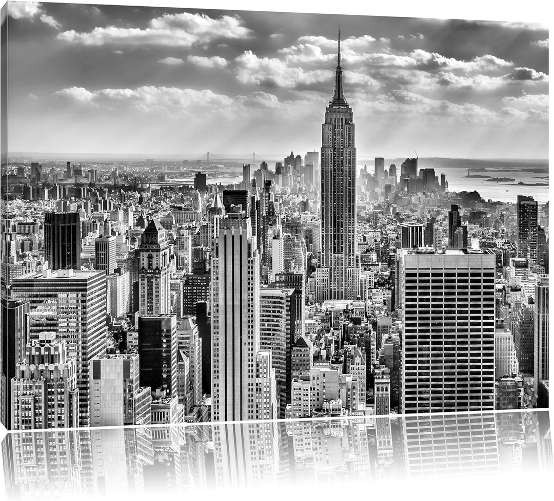 Pixxprint Monocrome, New York, Manhattan, Format: 100x70 auf Leinwand, 100x70