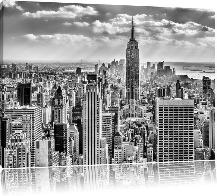 Pixxprint Monocrome, New York, Manhattan, Format: 100x70 auf Leinwand, 100x70